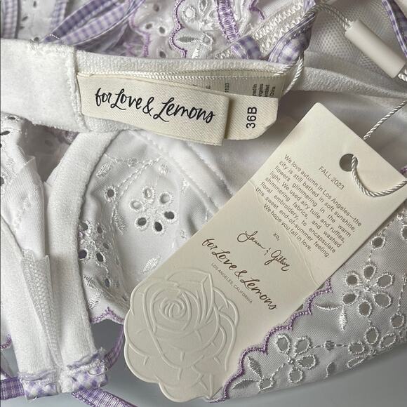 For Love & Lemons Daisy Eyelet Teddy Bodysuit Size 36B - Picture 10 of 11